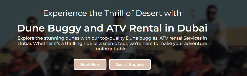 Dune Buggy and ATV Rental in Dubai